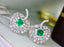 14K GOLD 4.50 CTW VIVID GREEN NATURAL EMERALD & DIAMOND EARRINGS