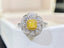 14K GOLD 0.61 CTW NATURAL YELLOW DIAMOND & DIAMOND RING