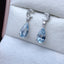 14K GOLD 2.15 CT NATURAL AQUAMARINE & DIAMOND EARRINGS