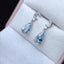 14K GOLD 2.15 CT NATURAL AQUAMARINE & DIAMOND EARRINGS