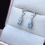 14K GOLD 2.15 CT NATURAL AQUAMARINE & DIAMOND EARRINGS