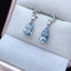 14K GOLD 2.15 CT NATURAL AQUAMARINE & DIAMOND EARRINGS