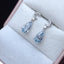 14K GOLD 2.15 CT NATURAL AQUAMARINE & DIAMOND EARRINGS