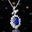 14K GOLD 2.97 CTW NATURAL SAPPHIRE & DIAMOND PENDANT