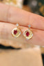 14K GOLD 0.54 CTW VIVID RED NATURAL RUBY & DIAMOND EARRINGS