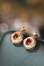 14K GOLD 0.54 CTW VIVID RED NATURAL RUBY & DIAMOND EARRINGS