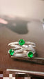 14K GOLD 0.73 CTW VIVID GREEN NATURAL EMERALD & DIAMOND RING