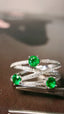 14K GOLD 0.73 CTW VIVID GREEN NATURAL EMERALD & DIAMOND RING