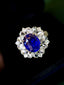 14K GOLD 3.72 CTW NATURAL SAPPHIRE & DIAMOND RING