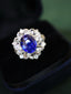 14K GOLD 3.72 CTW NATURAL SAPPHIRE & DIAMOND RING