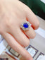 14K GOLD 3.72 CTW NATURAL SAPPHIRE & DIAMOND RING