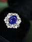 14K GOLD 3.72 CTW NATURAL SAPPHIRE & DIAMOND RING