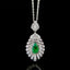 14K GOLD 1.09 CTW VIVID GREEN NATURAL EMERALD & DIAMOND PENDANT