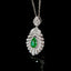 14K GOLD 1.09 CTW VIVID GREEN NATURAL EMERALD & DIAMOND PENDANT