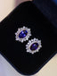 14K GOLD 2.71 CTW NATURAL SAPPHIRE & DIAMOND EARRINGS