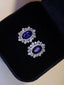 14K GOLD 2.71 CTW NATURAL SAPPHIRE & DIAMOND EARRINGS