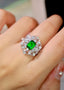 14K GOLD 2.77 CTW NATURAL EMERALD & DIAMOND RING