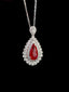 14K GOLD 2.62 CTW NATURAL RUBY & DIAMOND PENDANT