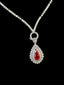 14K GOLD 2.62 CTW NATURAL RUBY & DIAMOND PENDANT