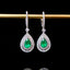 14K GOLD 1.50 CTW NATURAL EMERALD & DIAMOND EARRINGS