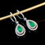 14K GOLD 1.50 CTW NATURAL EMERALD & DIAMOND EARRINGS