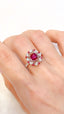 14K GOLD 1.60 CTW VIVID RED NATURAL RUBY & DIAMOND RING