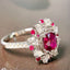 14K GOLD 1.60 CTW VIVID RED NATURAL RUBY & DIAMOND RING