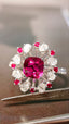 14K GOLD 1.60 CTW VIVID RED NATURAL RUBY & DIAMOND RING