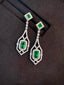 14K GOLD 2.30 CTW NATURAL EMERALD & DIAMOND EARRINGS