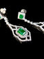 14K GOLD 2.30 CTW NATURAL EMERALD & DIAMOND EARRINGS