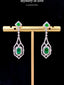 14K GOLD 2.30 CTW NATURAL EMERALD & DIAMOND EARRINGS