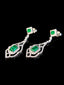 14K GOLD 2.30 CTW NATURAL EMERALD & DIAMOND EARRINGS