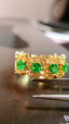 14K GOLD 0.73 CTW VIVID GREEN NATURAL EMERALD & DIAMOND RING