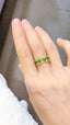 14K GOLD 0.73 CTW VIVID GREEN NATURAL EMERALD & DIAMOND RING