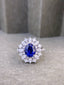 14K GOLD 3.32 CTW NATURAL SAPPHIRE & DIAMOND RING