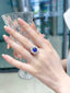 14K GOLD 3.32 CTW NATURAL SAPPHIRE & DIAMOND RING