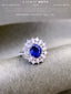 14K GOLD 3.32 CTW NATURAL SAPPHIRE & DIAMOND RING