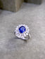 14K GOLD 3.32 CTW NATURAL SAPPHIRE & DIAMOND RING