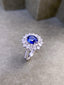 14K GOLD 3.32 CTW NATURAL SAPPHIRE & DIAMOND RING