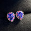 14K GOLD 2.30 CT VIVID BLUE NATURAL SAPPHIRE & DIAMOND EARRINGS