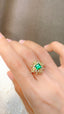 14K GOLD 1.91 CTW VIVID GREEN NATURAL EMERALD & DIAMOND RING