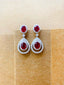 14K GOLD 3.16 CTW NATURAL RUBY & DIAMOND EARRINGS