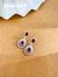 14K GOLD 3.16 CTW NATURAL RUBY & DIAMOND EARRINGS