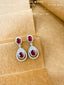 14K GOLD 3.16 CTW NATURAL RUBY & DIAMOND EARRINGS