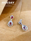 14K GOLD 3.16 CTW NATURAL RUBY & DIAMOND EARRINGS