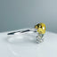 14K GOLD 0.63 CTW NATURAL YELLOW DIAMOND & DIAMOND RING