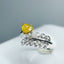 14K GOLD 0.63 CTW NATURAL YELLOW DIAMOND & DIAMOND RING