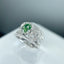 14K GOLD 1.51 CTW NATURAL GREEN DIAMOND & DIAMOND RING