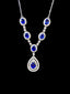 14K GOLD 3.50 CTW NATURAL SAPPHIRE & DIAMOND NECKLACE