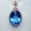 14K GOLD 35.00 CT NATURAL TOPAZ & DIAMOND PENDANT